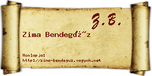 Zima Bendegúz névjegykártya