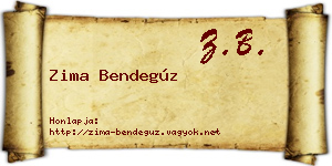 Zima Bendegúz névjegykártya